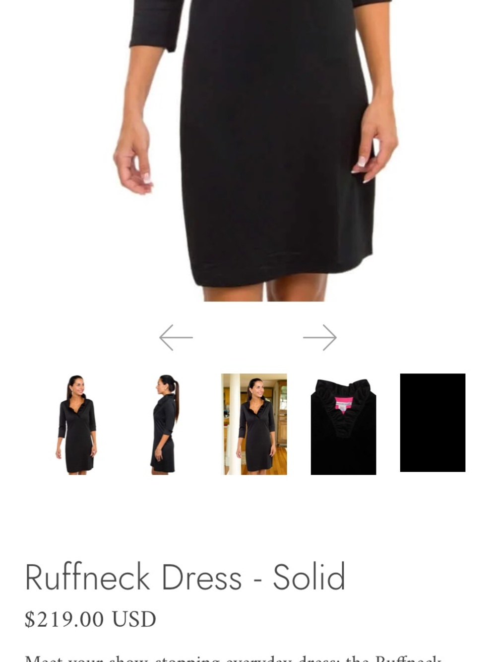 Gretchen Scott Solid Black Ruffle Neck Dress women’s  XS - Picture 10 of 10